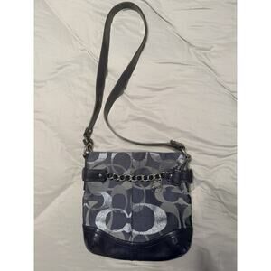 COACH crossbody bag authentic blue with silver